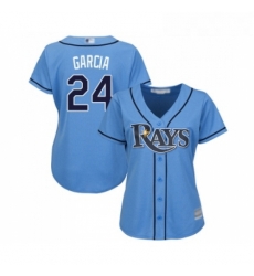 Womens Tampa Bay Rays 24 Avisail Garcia Replica Light Blue Alternate 2 Cool Base Baseball Jersey 