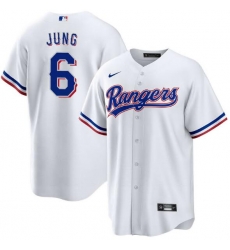 Men Nike Texas Rangers Josh Jung #6 White Cool Base Stitched MLB Jersey