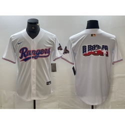 Men Texas Rangers Team Big Logo White 2024 Gold Collection Cool Base Stitched Baseball Jerseys