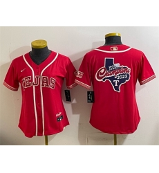 Women Texas Rangers Team Big Logo Red 2026 City Connect Stadium Stitched Baseball Jersey 001 Women Texas Rangers Team Big Logo Red 2026 City Connect Stadium Stitched Baseball Jersey 001