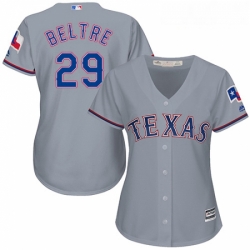 Womens Majestic Texas Rangers 29 Adrian Beltre Replica Grey Road Cool Base MLB Jersey