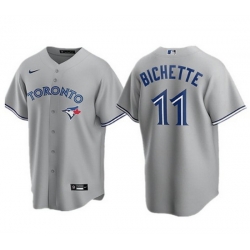 Men Toronto Blue Jays 11 Bo Bichette Gray Cool Base Stitched MLB Jerse