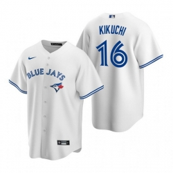 Men Toronto Blue Jays 16 Yusei Kikuchi White Cool Base Stitched Jerse