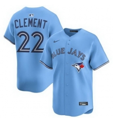Men Toronto Blue Jays 22 Ernie Clement Light Blue MLB Cool base Jersey