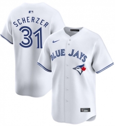 Men Toronto Blue Jays 31 Max Scherzer White 2024 Home Limited Stitched Jersey