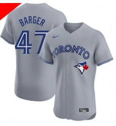 Men Toronto Blue Jays 47 Addison Barger Cool Base Stitched Baseball Jersey Gray
