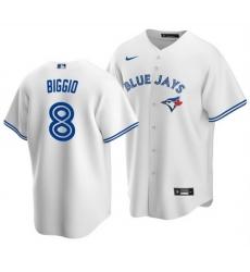 Men Toronto Blue Jays 8 Cavan Biggio White Cool Base Stitched Jersey