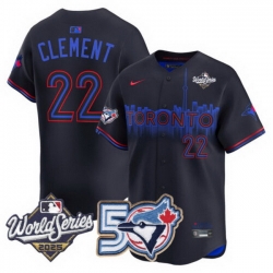 Men Women Youth Blue Jays 50th Patch 2025 World Series City Connect 22 Clement Stitched Jersey 