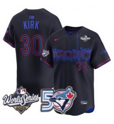 Men Women Youth Blue Jays 50th Patch 2025 World Series City Connect 30 Kirk Stitched Jersey 