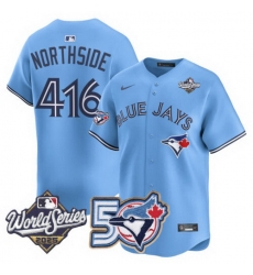 Men Women Youth Blue Jays 50th Patch 2025 World Series Powder Blue 416 Northside Stitched Jersey Men Women Youth Blue Jays 50th Patch 2025 World Series Powder Blue 416 Northside Stitched Jersey