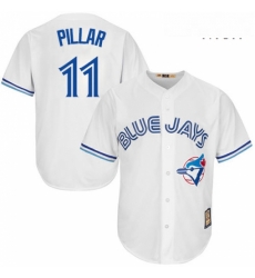 Mens Majestic Toronto Blue Jays 11 Kevin Pillar Replica White Cooperstown MLB Jersey