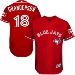 Mens Majestic Toronto Blue Jays 18 Curtis Granderson Scarlet Alternate Flex Base Authentic Collection MLB Jersey