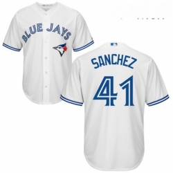 Mens Majestic Toronto Blue Jays 41 Aaron Sanchez Replica White Home MLB Jersey