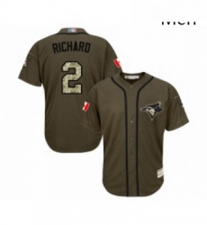 Mens Toronto Blue Jays 2 Clayton Richard Authentic Green Salute to Service Baseball Jersey 