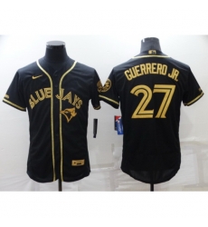 Men's Toronto Blue Jays #27 Vladimir Guerrero Jr. Black Gold Alternate Baseball Jersey