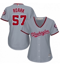 Womens Majestic Washington Nationals 57 Tanner Roark Authentic Grey Road Cool Base MLB Jersey 