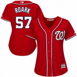 Womens Majestic Washington Nationals 57 Tanner Roark Authentic Red Alternate 1 Cool Base MLB Jersey 