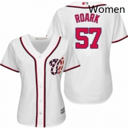 Womens Majestic Washington Nationals 57 Tanner Roark Authentic White Home Cool Base MLB Jersey 