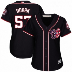 Womens Majestic Washington Nationals 57 Tanner Roark Replica Navy Blue Alternate 2 Cool Base MLB Jersey 