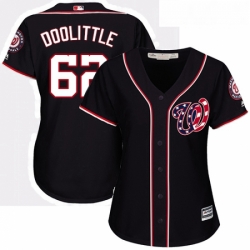 Womens Majestic Washington Nationals 62 Sean Doolittle Replica Navy Blue Alternate 2 Cool Base MLB Jersey 