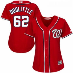 Womens Majestic Washington Nationals 62 Sean Doolittle Replica Red Alternate 1 Cool Base MLB Jersey 