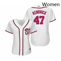 Womens Washington Nationals 47 Howie Kendrick Replica White Home Cool Base Baseball Jersey 