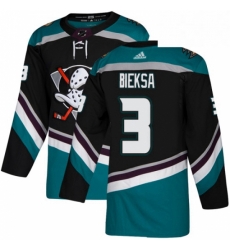 Mens Adidas Anaheim Ducks 3 Kevin Bieksa Authentic Black Teal Third NHL Jersey 