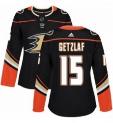 Womens Adidas Anaheim Ducks 15 Ryan Getzlaf Authentic Black Home NHL Jersey 