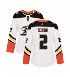 Womens Adidas Anaheim Ducks 2 Luke Schenn Authentic White Away NHL Jersey 