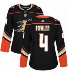 Womens Adidas Anaheim Ducks 4 Cam Fowler Premier Black Home NHL Jersey 