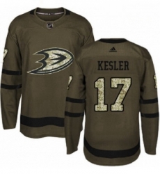 Youth Adidas Anaheim Ducks 17 Ryan Kesler Authentic Green Salute to Service NHL Jersey 