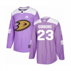 Youth Adidas Anaheim Ducks 23 Brian Gibbons Authentic Purple Fights Cancer Practice NHL Jersey 