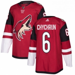 Mens Adidas Arizona Coyotes 6 Jakob Chychrun Premier Burgundy Red Home NHL Jersey 