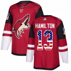 Youth Adidas Arizona Coyotes 13 Freddie Hamilton Authentic Red USA Flag Fashion NHL Jersey 