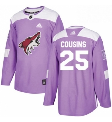 Youth Adidas Arizona Coyotes 25 Nick Cousins Authentic Purple Fights Cancer Practice NHL Jersey 