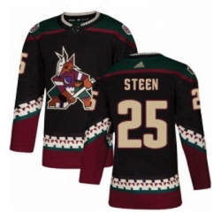 Youth Adidas Arizona Coyotes 25 Thomas Steen Premier Black Alternate NHL Jersey 