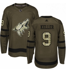 Youth Adidas Arizona Coyotes 9 Clayton Keller Premier Green Salute to Service NHL Jersey 