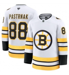 Men Boston Bruins 88 David Pastrnak White 2025 Away Stitched Hockey Jersey