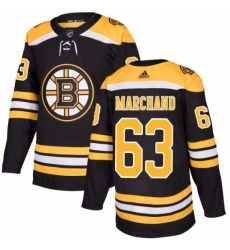 Mens Adidas Boston Bruins 63 Brad Marchand Authentic Black Home NHL Jersey 