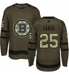 Youth Adidas Boston Bruins 25 Brandon Carlo Premier Green Salute to Service NHL Jersey 