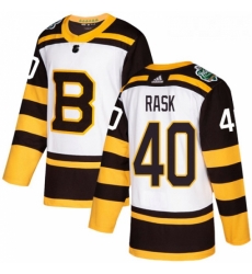 Youth Adidas Boston Bruins 40 Tuukka Rask Authentic White 2019 Winter Classic NHL Jersey 