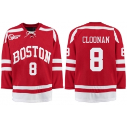 Boston University Terriers BU 8 Ryan Cloonan Red Stitched Hockey Jersey