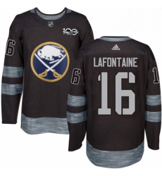 Mens Adidas Buffalo Sabres 16 Pat Lafontaine Premier Black 1917 2017 100th Anniversary NHL Jersey 