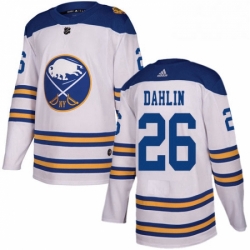 Mens Adidas Buffalo Sabres 26 Rasmus Dahlin Authentic White 2018 Winter Classic NHL Jersey 