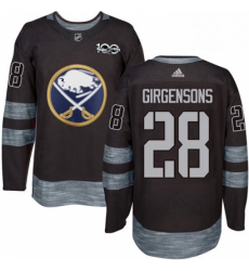 Mens Adidas Buffalo Sabres 28 Zemgus Girgensons Authentic Black 1917 2017 100th Anniversary NHL Jersey 