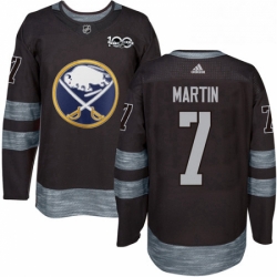 Mens Adidas Buffalo Sabres 7 Rick Martin Premier Black 1917 2017 100th Anniversary NHL Jersey 