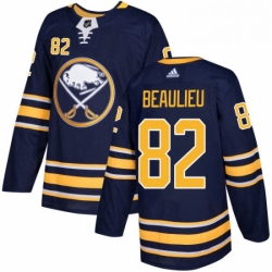 Mens Adidas Buffalo Sabres 82 Nathan Beaulieu Authentic Navy Blue Home NHL Jersey 