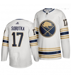 Sabres 17 Vladimir Sobotka White 50th Anniversary Adidas Jersey