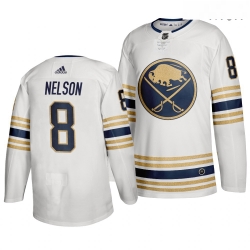 Sabres 8 Casey Nelson White 50th Anniversary Adidas Jersey