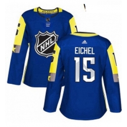 Womens Adidas Buffalo Sabres 15 Jack Eichel Authentic Royal Blue 2018 All Star Atlantic Division NHL Jersey 